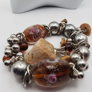 Austere whisper glass melt floral bracelet‎ B0436